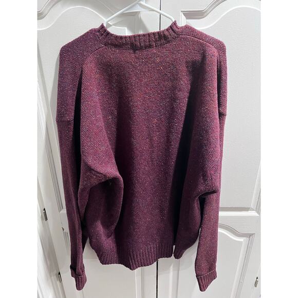 Pendleton Shetland Wool Sweater Men’s L Burgundy Heather Donegal Crew Neck USA - Picture 7 of 7